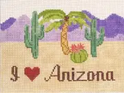 I Love Arizona Hand Painted Needlepoint Canvas