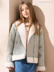 Angel & Rocket Grey Halle Faux Leather Jacket With Faux Fur Lining (AB2620) | $180 - $189