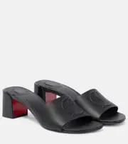 [Christian Louboutin] Christian Louboutin So CL 55 embossed leather mules AU 6 black