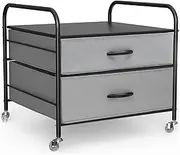 Mini Fridge Stand with Storage, WAYTRIM Kitchen Fridge Stand Mini Fridge Organizer Stand for Dorms Refrigerator Stand with Metal Frame Wooden Tabletop 4 Swivel Wheels for Mobility