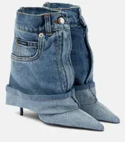 [Dolce & Gabbana] Dolce & Gabbana 105 patchwork denim ankle boots AU 4 blue