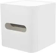 PRETYZOOM Square Tissue Box Holder Plastic Paper Box Stylish Cube Tissue Paper Storage for Bathroom Dresser and Office Easy to Clean and Reusable Design