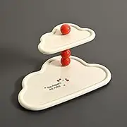 2-Tier Decorative Trays Double Jewelry Tray Clouds Serving Tray Tiered Tray Stand for Accessory Tiered Dessert Stand Two Tier Tray Platter for Cake, Dessert, Appetizers, Storage Trays, Red