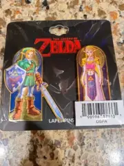The Legend Of Zelda Link & Zelda Enamel Pin Set 2-Pack Ocarina of Time Nintendo
