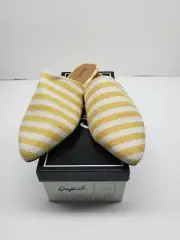 Qupid Swirl 126 Flat Yellow/Beige Women's Slip On Mule Loafers Size 6