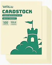 Cream Cardstock 8.5x11 Inch Ivory Paper, Card Stock 100 Sheets Colored Paper for Invitation, Card Making, Certificates and DIY Crafts (92LB Cover/250GSM)