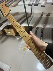 Roasted flame maple 22 Frets Electric Guitar Neck Floyd rose nut DIY handle