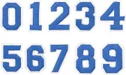 uxcell 30 Pcs Iron on Number Patches, Number Patches Iron on 1.5 Inch Blue Small Numbers for Clothing Embroidered Patches for Clothes Hats Socks DIY