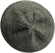 [Beavorty] Classic Straw Beret Woven Travel Beret Spring Summer Comfortable Cotton Fashionable Dark Green