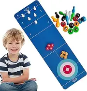 Tabletop Curling - Indoor Shuffleboard, Curling Game, Portable Bowling Board | Multifunctional Family Game with Smooth-Rolling Pucks, Fun Tabletop Set for Picnic, Travel, Backyard, Parties