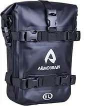 Motorcycle Bumpers Bag Waterproof 6L Motor Crash Bar Bag with Shoulder Strap Motorcycles Side Frame Bag Riding Tools Accessories (PVC Black)
