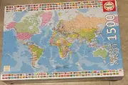 World Map w/ Flags Educa Puzzle 1500 Pc Jigsaw Puzzle NEW Factory Sealed