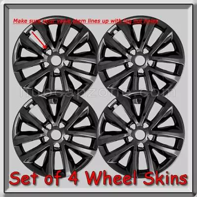 Black Wheel Skins Fits 17" Sorento Hubcaps 2016-2018 Black Wheel Covers (for: Kia)