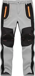 [JHMORP] Men's Snow Ski Pants Outdoor Waterproof Windproof Insulated Softshell Fleece Lined Hiking Pants