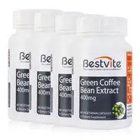 在飛比找PChome24h購物優惠-【美國BestVite】必賜力綠咖啡精華膠囊4瓶組 (60顆