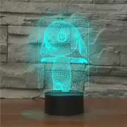 Black Base Creative 3D LED Decorative Night Light, Rechargeable with Touch Button