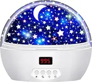 [MOKOQI] Star Light Projector Night Light with Timer Auto Shut-Off and Starry Sky Projection Lamp for Kids Baby Bedroom Xmas Gift (White)