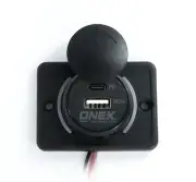 Flush Mount Twin Dual USB And Type C Adapter 12v / 24v Output DC 5v 4.8A Car Bus