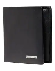 [Samsonite] Deluxe Leather Wallets Slimline With Coin in Black