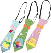 [HAPINARY] 3pcs Easter Tie Adornment Funny Trophies Rabbit Egg Ties Gold Trophy Accessories Ties Figurine Clothing Ties Ties Cartoon Ties Trinket Statue Glitter Paper