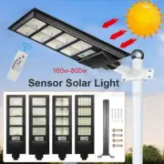 Solar Light Street LED Outdoor Sensor Remote+Pole Wall 160W-800W Waterproof