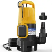 1HP Sump Pump 4948GPH Submersible Drain Pump with Automatic Float Switch, Rem...