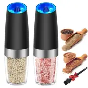 Electric Salt and Pepper Grinder Set, Automatic Gravity Salt and Pepper Mill ...