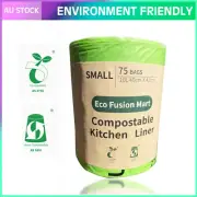 Compostable 75PCS FOGO Thicken Liners 10L Bins Rubbish Biodegradable 40 x 42 CM