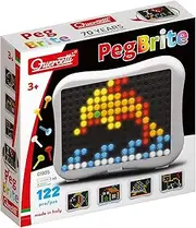 Quercetti - Peg Brite - Light-Up Peg Board Art Toy - Draw with 120 Pegs & Bright Led Lights - Safe for Kids Ages 4 Years & Up