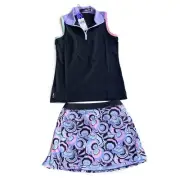 Ralph Lauren RLX Golf NEW $237 Set Airtech Polo Top & Pocketed Pleated Skirt XS