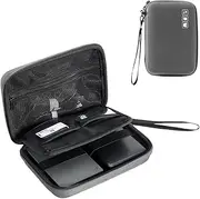 ProCase Hard Drive Case for 2 Hard Drives Canvio Basics Western Digital WD Elements My Passport Seagate Portable Backup Plus Slim 1TB 2TB 3TB 4TB USB 2.5, Portable External Case -Darkgrey
