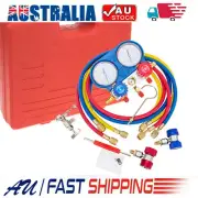 R134A R404A R22 R410A Manifold Gauge Set W/ 5FT Colore Hose Air Conditioner HVAC