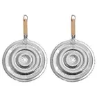 2PCS Kitchen Heat Diffuser Reducer Flame Guard Simmer Plate Stainless Steel