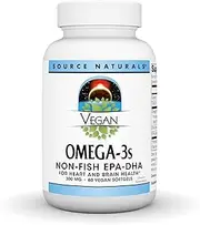 Source Naturals Vegan Omega-3s EPA-DHA, Omega-3s for Heart and Brain Health Fish Oil Alternative, 60 SoftGels