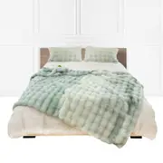 SOGA 200cm Light Green Fur Throw Blanket