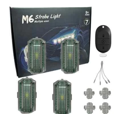 Wireless LED Drone Strobe Light for Motorcycle Car Bike 2.4GRemote Control Flash