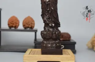 木雕拿珠觀音菩薩擺件越南沉香木雕刻蓮花實木佛像家居風水飾品 (8.9折)