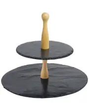 Tiramisu Wood & Resin 2-Tier Dessert Server