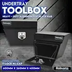 600mm Pair of Under Tray Tool Box Aluminium Undertray Underbody Toolbox Black