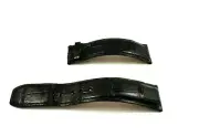 Authentic Baume Mercier Black Leather Watch Band for Deployant Clasp 22mm ...