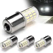 BA15S 1156 1141 1003 7506 1383 Led Bulbs for Backup Reverse Brake Tail Light,Daytime Running Stop,Turn Signal,Parking RV Interior Camper Trailer Boat Trunk Light,8-30V,White,4Pack