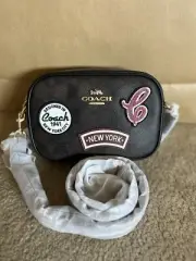 NWT Coach Mini Jamie Camera Bag In Signature Canvas With Ski Patches CF455