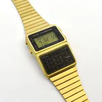 在飛比找momo購物網優惠-【CASIO 卡西歐】CASIO手錶 金色復古計算機電子錶(