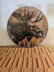 10 x 10 Round Clock Moose Head