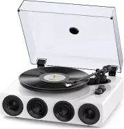 All-In-One Record Player with Bluetooth Input, High Fidelity Belt Drive Tu...