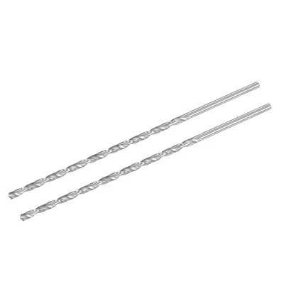 High Speed Steel Extended Twist Drill Bits 5.2mm Drill Dia. 250mm Length 2 Pcs