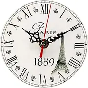 Quality Assurance 12cm Vintage Rustic Round Wooden Wall Clock Chic Antique Home Office Decor Gifts (Color : #6)