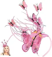 [LRXIYODE] Butterflies Fascinator Headband for Tea Party Elegant Butterflies Hair Accessories for Weddings Birthdays and Special Occasions Lightweight and Comfortable Design