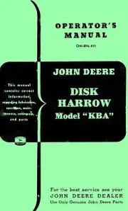 JOHN DEERE KBA Disk Harrow Operators Manual OM-B16-851