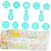 Embossed Clay Cutters, 16 Shapes Polymer Clay Cutters for Earrings